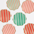 Festive Stripe Small Christmas Party Plates x 8 | Meri Meri Christmas Table party plates Festive Stripe Small Christmas Party Plates x 8