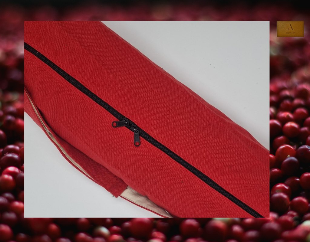 Cotton Linen Yoga Mat Bag - Red