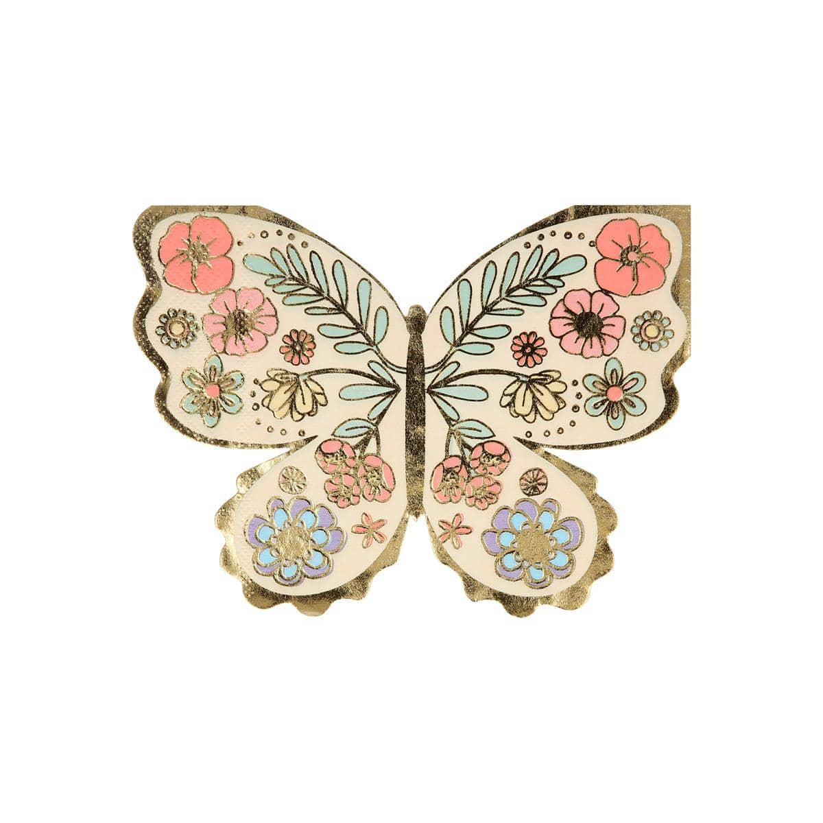 Floral Butterfly Party Napkins x 16 | Meri Meri party napkins Floral Butterfly Party Napkins x 16