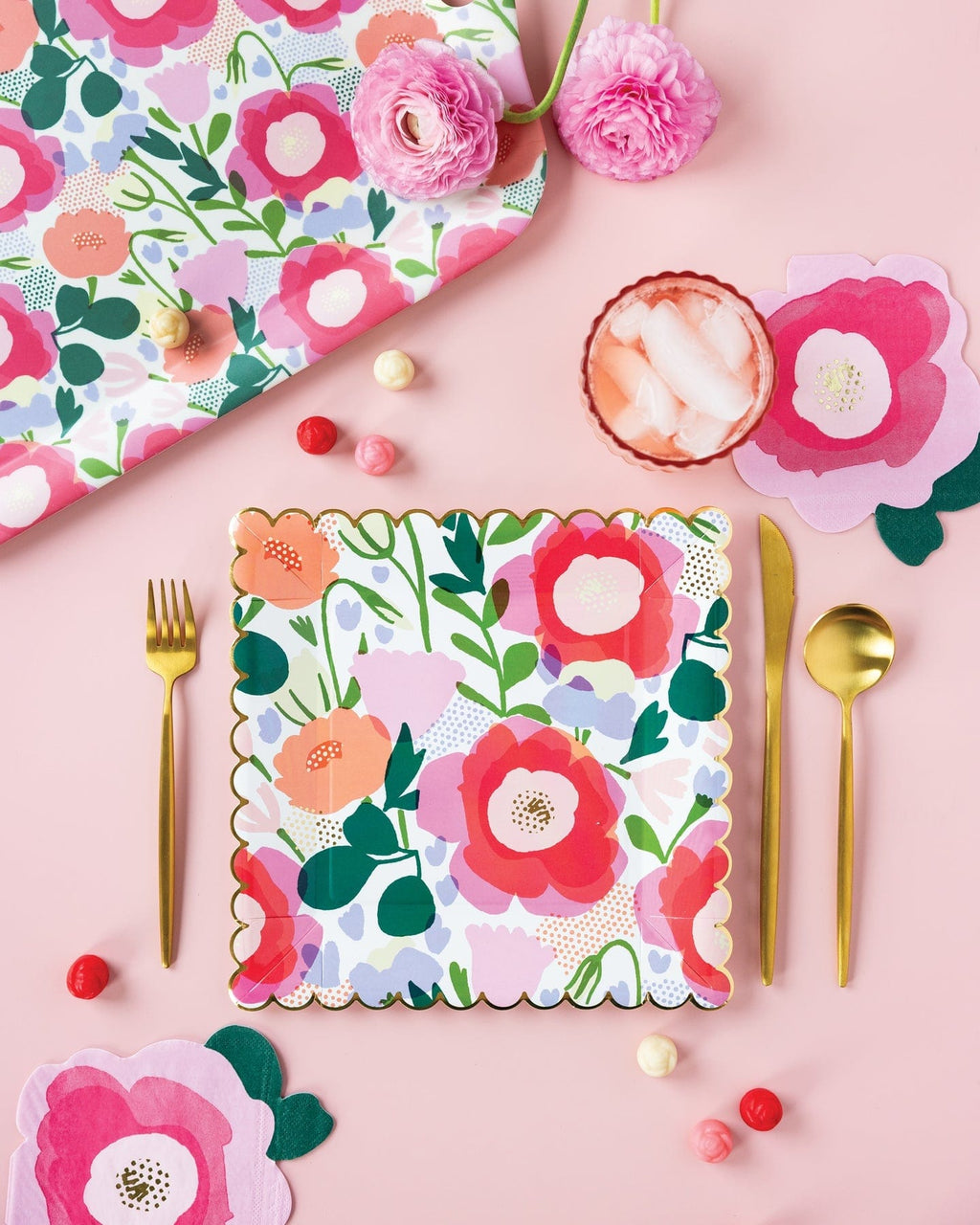 Floral Paper Plates (8) My Mind's Eye Party Supplies Disposable Plates Floral Paper Plates (pack of 8)