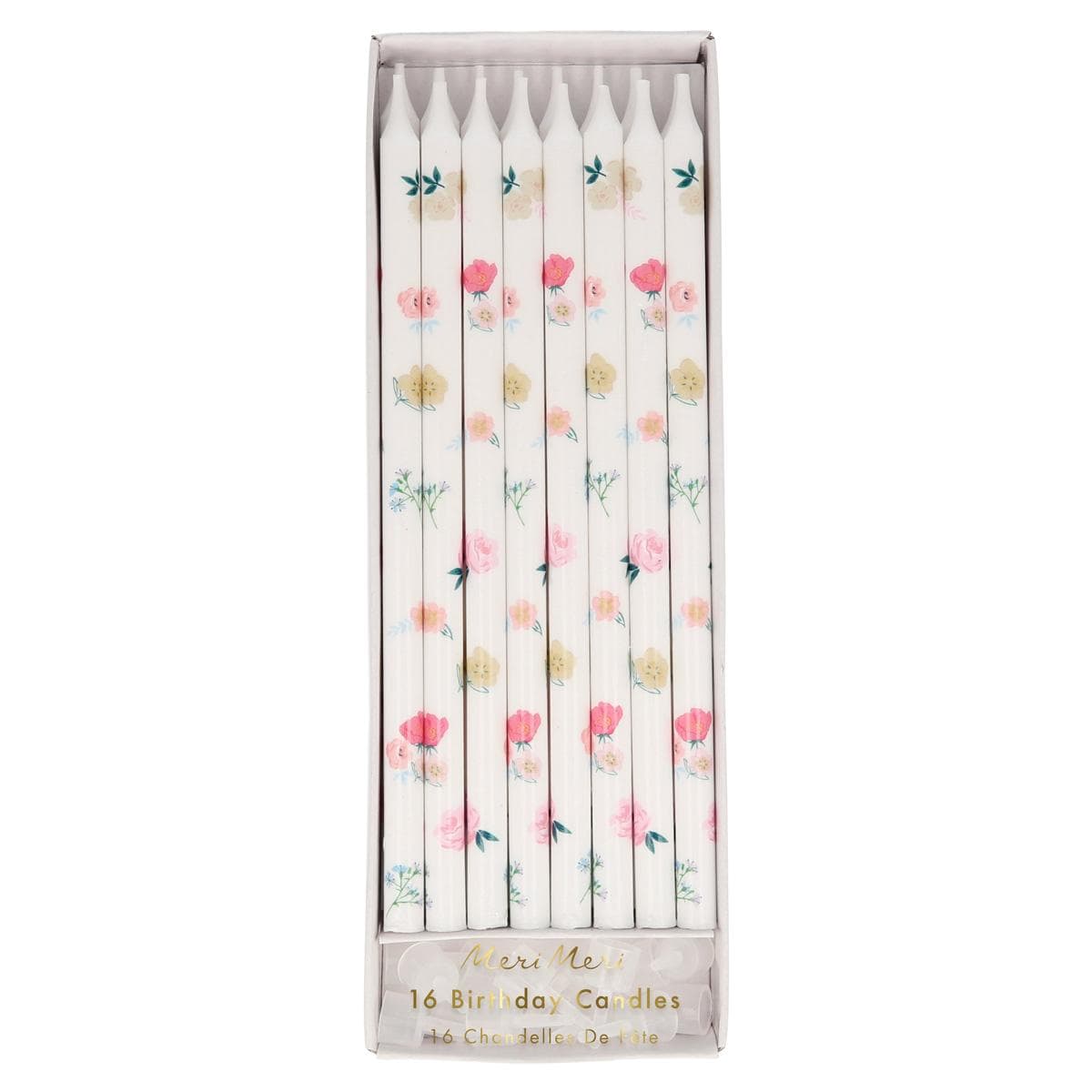 Floral Pattern Party Candles x 16 | Meri Meri Birthday Candles Floral Pattern Party Candles x 16