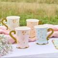 Floral Tea Party Paper Cups x 8 Disposable Cups Floral Tea Party Paper Cups x 8