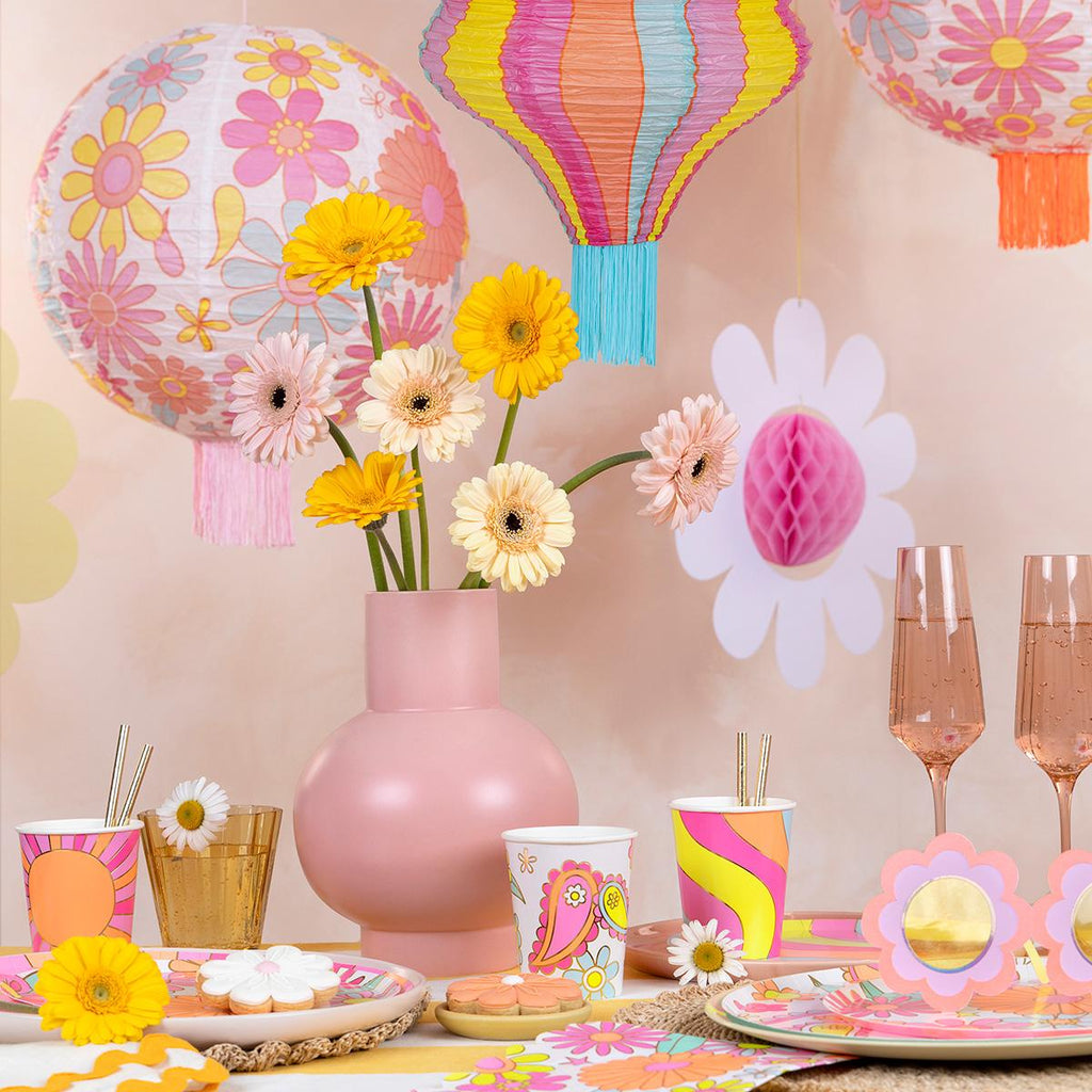 Flower Power Party Lanterns x 3 | Meri Meri | Little Big Party Party Decorations Flower Power Party Lanterns x 3