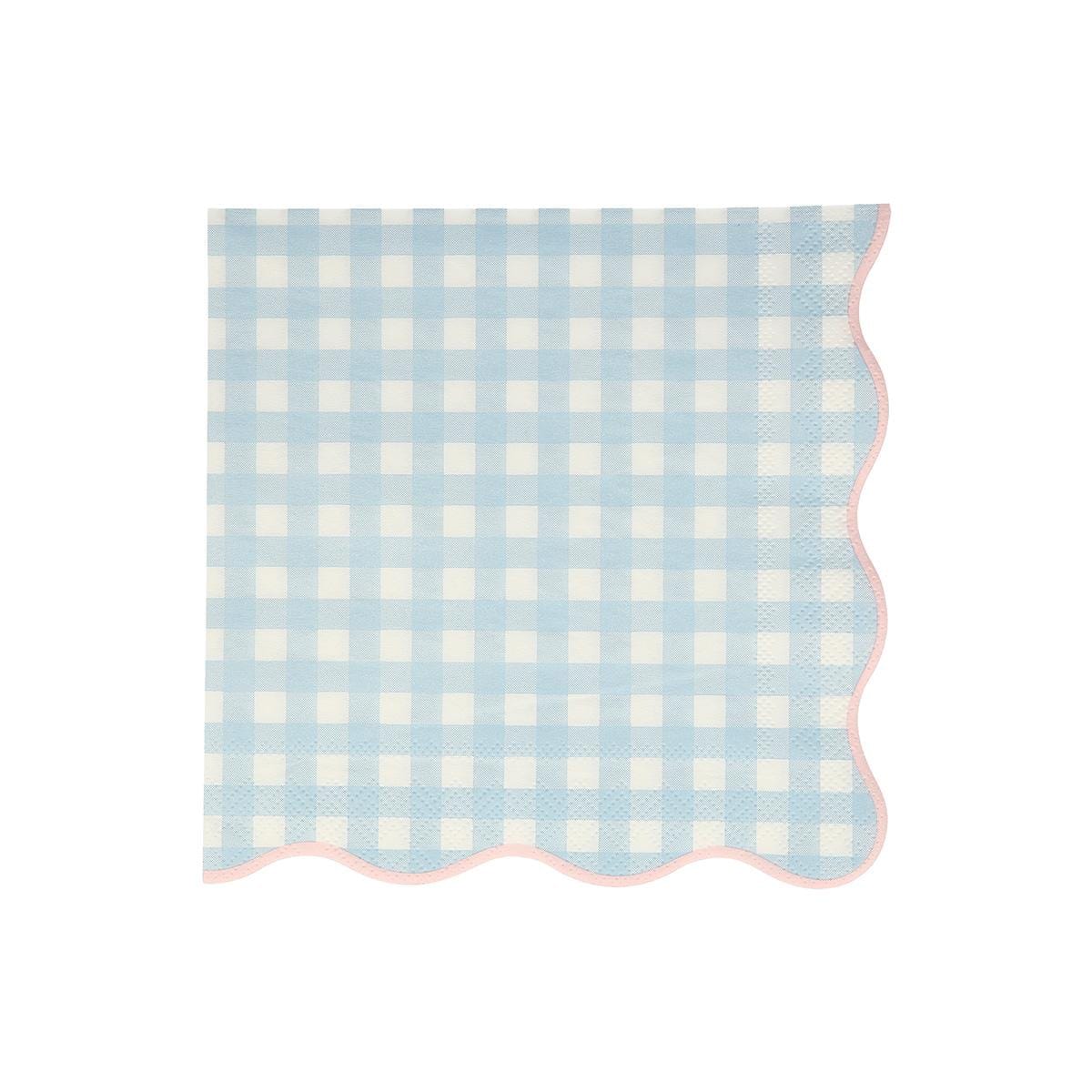 Gingham Large Party Napkins x 20 party napkins Gingham Large Party Napkins x 20