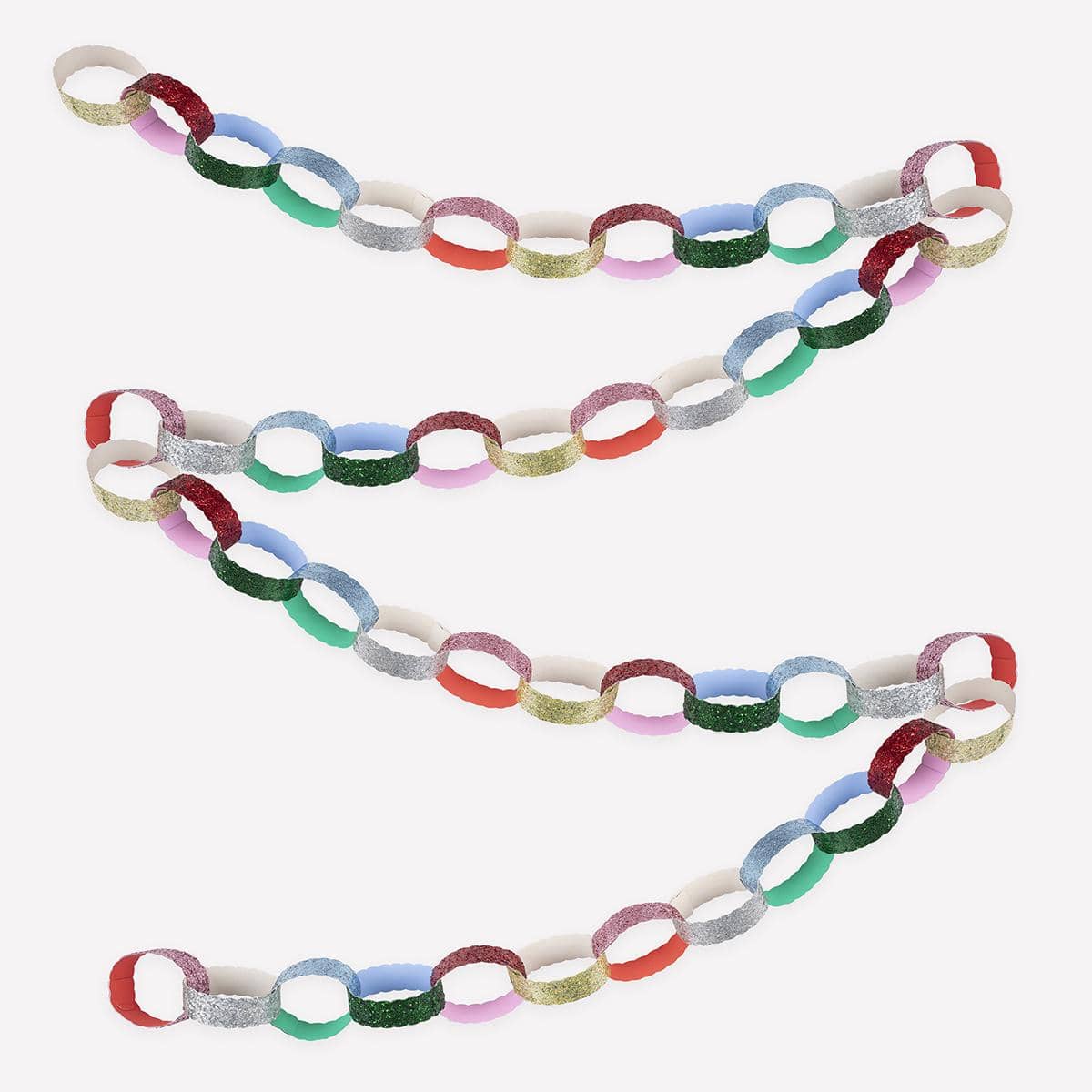 Glitter Christmas Paper Chains Set - Meri Meri Christmas Decorations Bunting Glitter Christmas Paper Chains Set