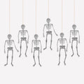 Glitter Jointed Skeleton Decorations x 6 | Meri Meri | Little Big Party Party Decorations Glitter Jointed Skeleton Decorations x 6