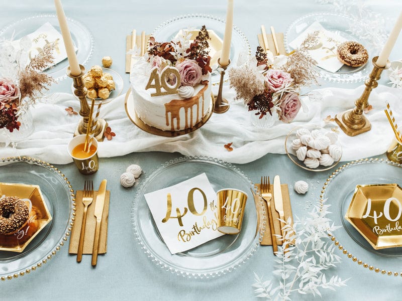 Gold 40th Birthday Party Napkins x 20 - Party Deco Party Supplies Gold 40th Birthday Party Napkins x 20