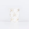 Gold Bow Party Cups x 8 | Meri Meri Christmas Bows party cups Gold Bow Party Cups x 8