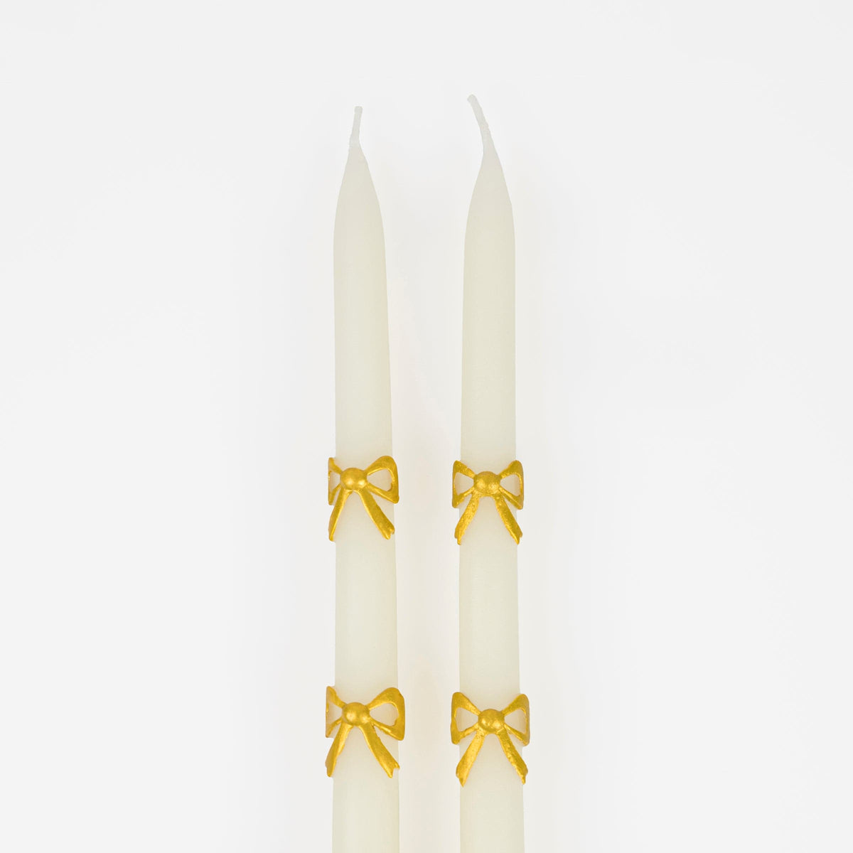Gold Bow Taper Christmas Candles x 2 | Meri Meri Christmas Candles Candle Gold Bow Taper Christmas Candles x 2