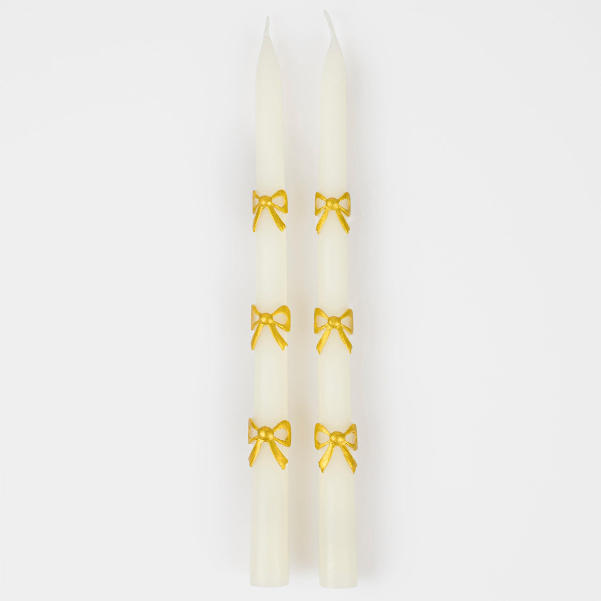 Gold Bow Taper Christmas Candles x 2 | Meri Meri Christmas Candles Candle Gold Bow Taper Christmas Candles x 2