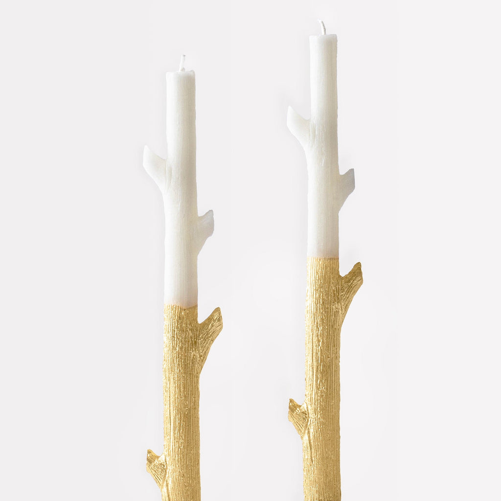 Gold Dipped Stick Christmas Candles x 2 | Meri Meri Christmas Candles Candle Gold Dipped Stick Christmas Candles x 2