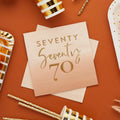 Gold Foiled Seventy Paper Napkins x 16 - 70th Birthday Party Supplies Paper Napkins Gold Foiled Seventy 70th Paper Napkins x 16
