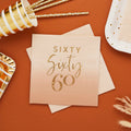 Gold Foiled Sixty Paper Napkins x 16 - 60th Birthday Party Supplies Paper Napkins Gold Foiled Sixty 60th Party Napkins x 16