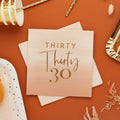 Gold Foiled Thirty Paper Napkins x 16 - 30th Birthday Supplies Paper Napkins Gold Foiled Thirty 30th Party Napkins x 16