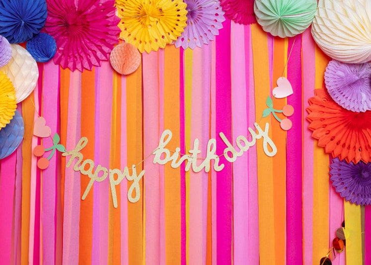 Gold Glitter Happy Birthday Bunting - Birthday Party Decorations Bunting Gold Glitter Happy Birthday Bunting