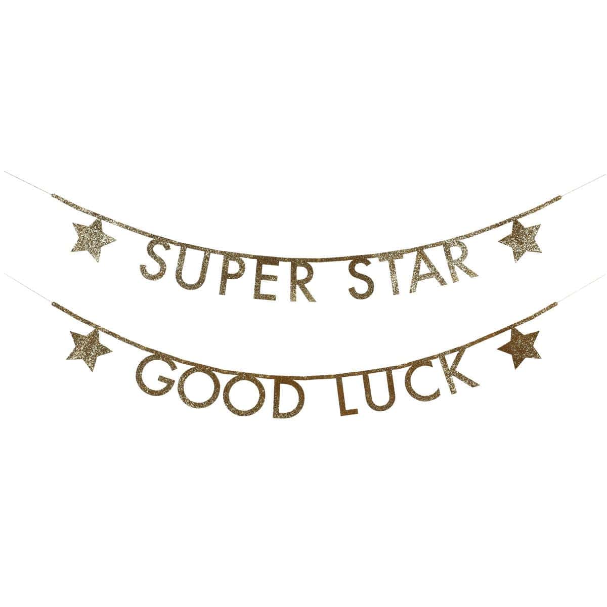 Gold Glitter Letter Party Garland Set | Meri Meri Bunting Gold Glitter Letter Party Garland Set