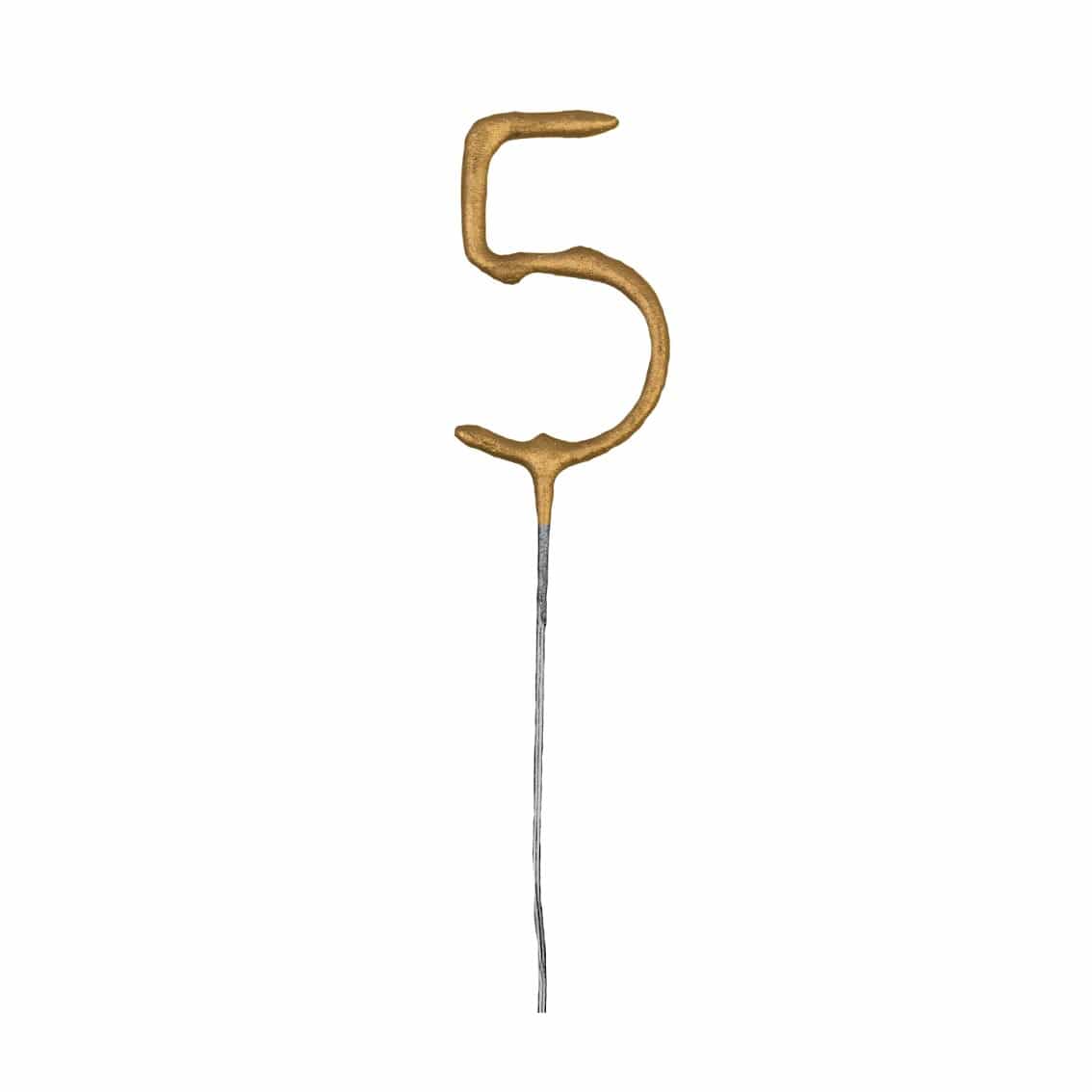 Gold Number 5 Cake Sparkler - 5th Birthday Cake Sparkler Birthday Candles Gold Number 5 Cake Sparkler