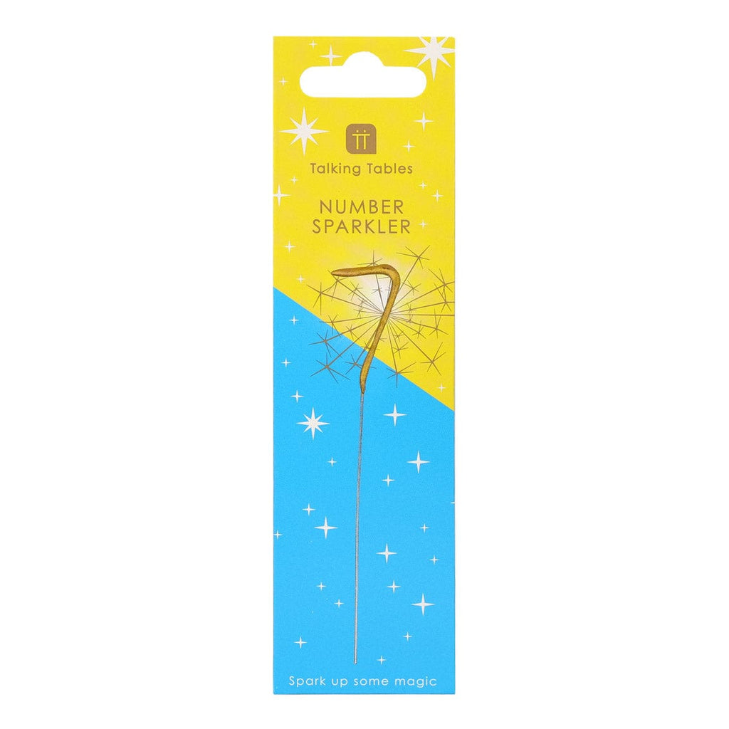 Gold Number 7 Cake Sparkler - 7th birthday cake sparkler Birthday Candles Gold Number 7 Cake Sparkler