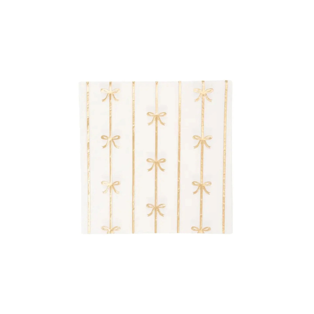 Gold Signature Bow Small Party Napkins x 20 - Bow Party Bonjour Fête Paper Napkins Gold Signature Bow Small Napkins x 20