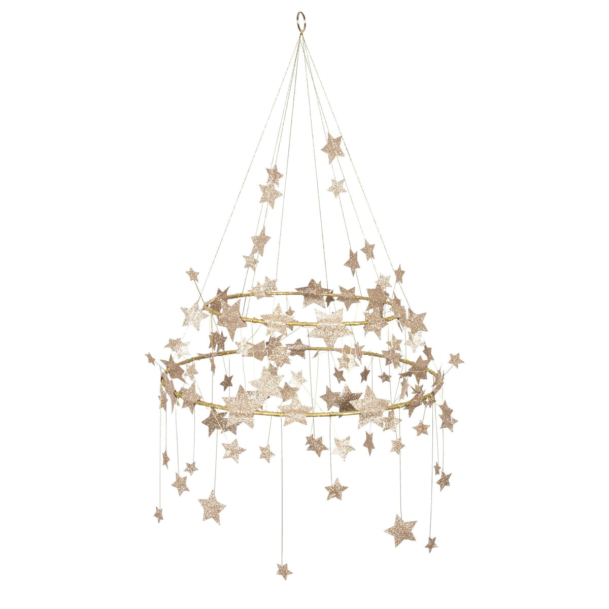 Gold Sparkle Star Chandelier Christmas Decoration | Meri Meri Christmas Decorations Party Decorations Gold Sparkle Star Chandelier Christmas Decoration