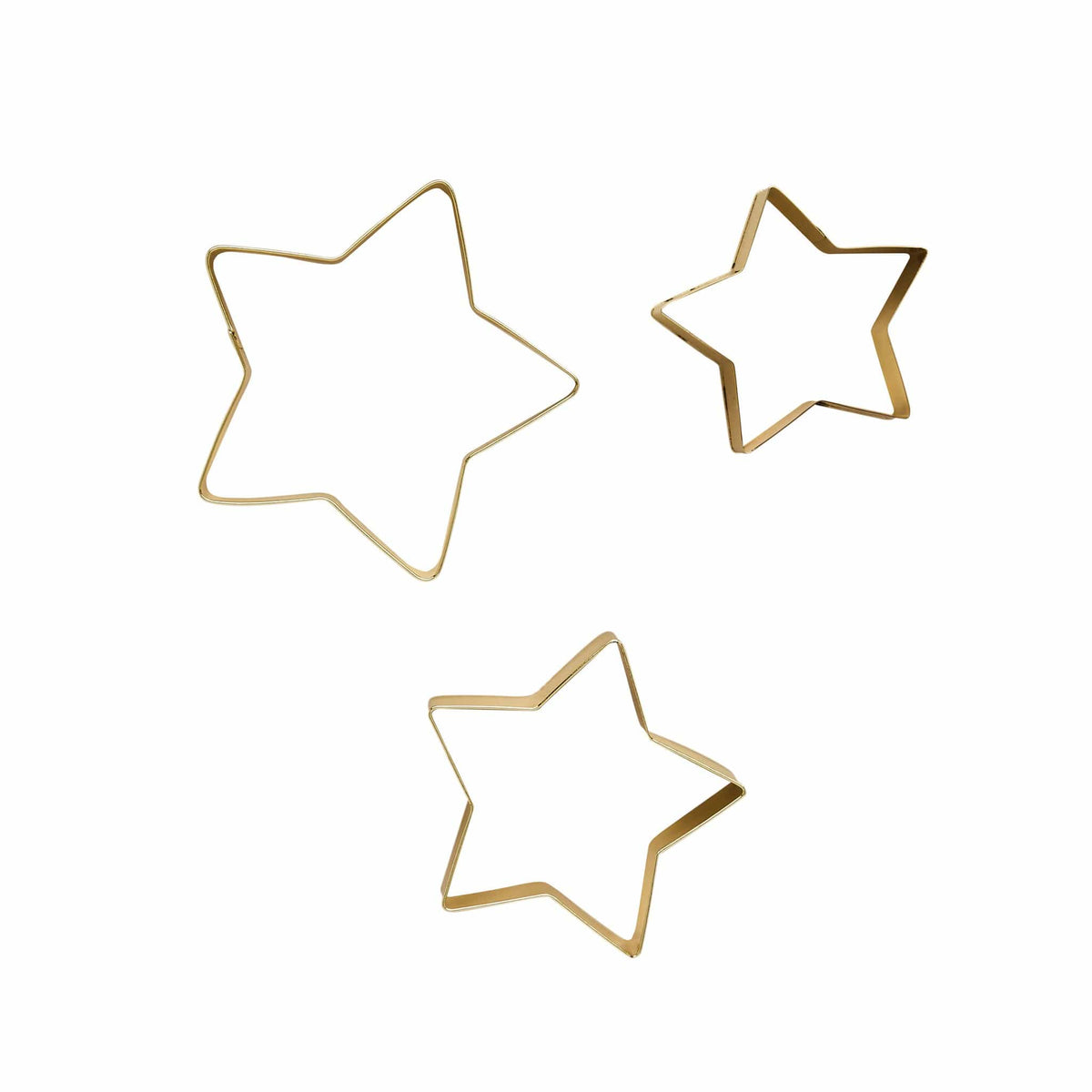 Gold Star Cookie Cutters x 3 | Hootyballoo Christmas Baking cookie cutter Gold Star Cookie Cutters x 3