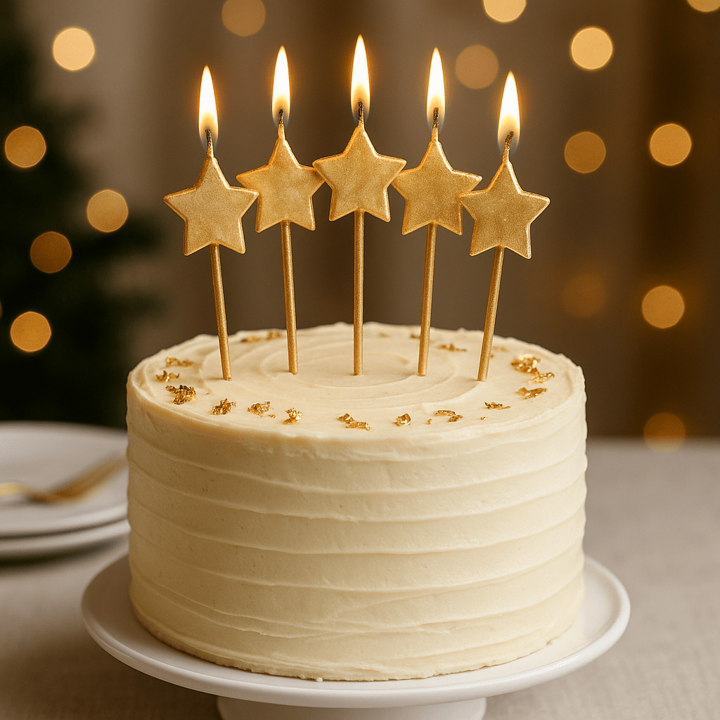 Gold Stars Birthday candles x 6 Birthday Candles Gold Stars Birthday candles x 6