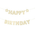 Gold Stars Happy Birthday Bunting - Gold Birthday Party Decorations Bunting Gold Stars Happy Birthday Bunting