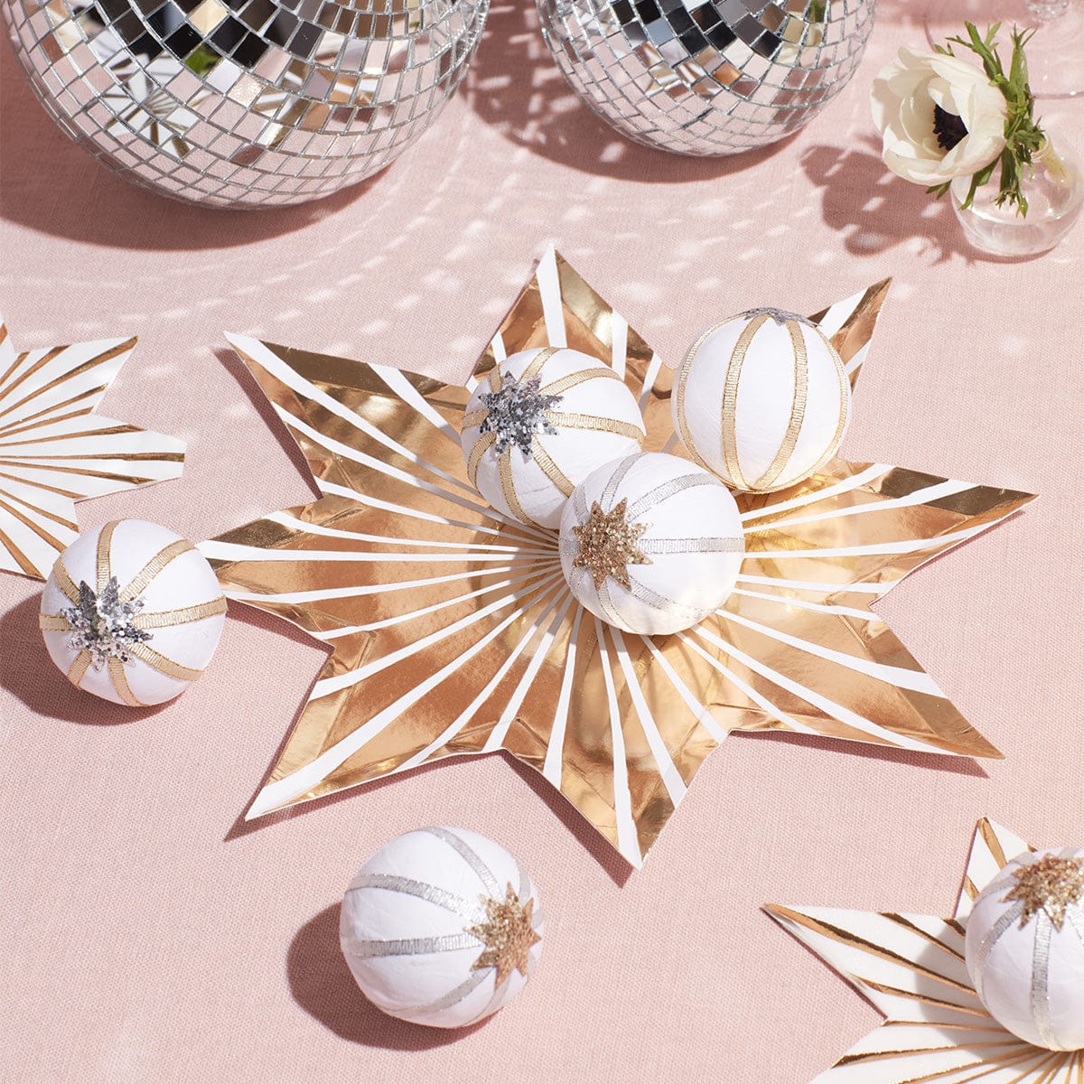 Gold Stripe Star Party Plates x 8 | Meri Meri Christmas Table party plates Gold Stripe Star Party Plates x 8