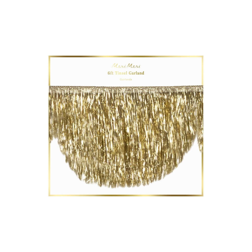 Gold Tinsel Scallop Christmas Garland | Meri Meri Christmas Garlands Bunting Gold Tinsel Scallop Christmas Garland