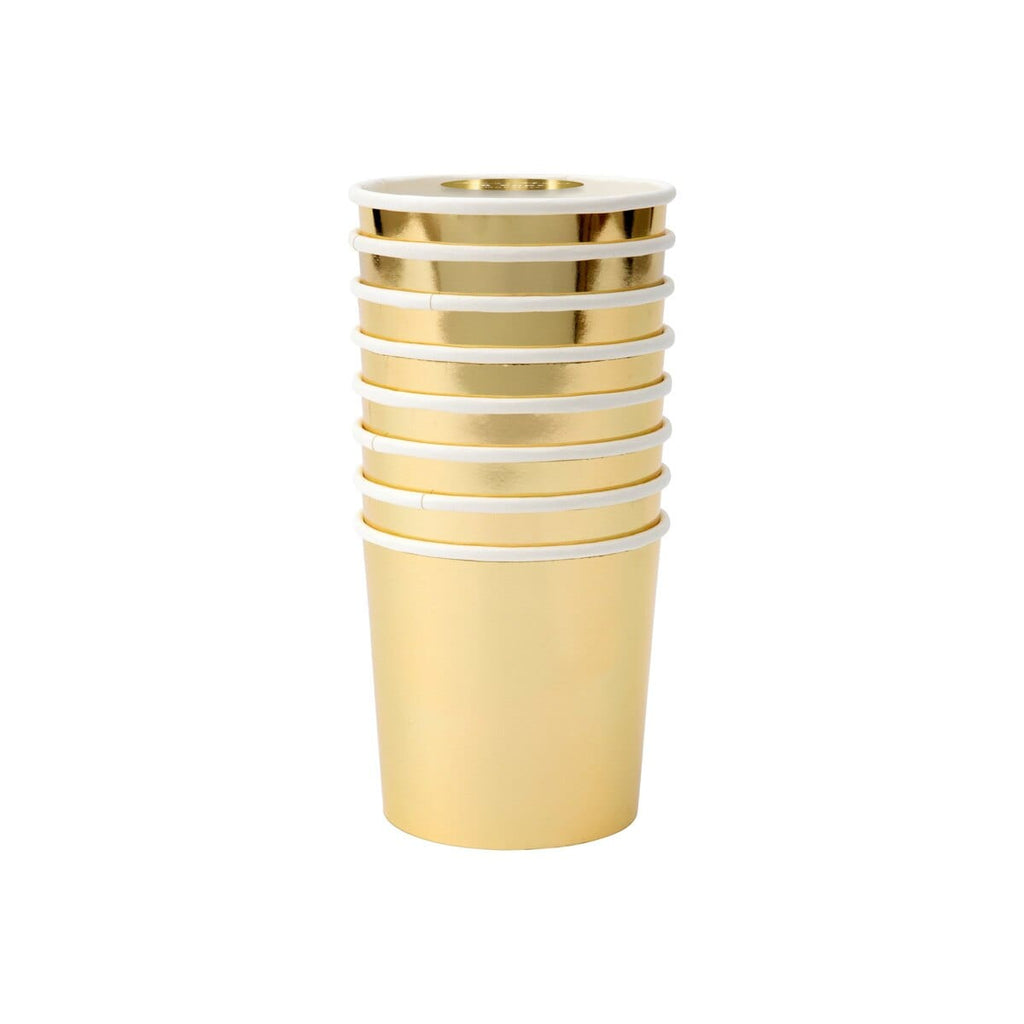 Gold Tumbler Party Cups x 8 | Meri Meri party cups Gold Tumbler Party Cups x 8