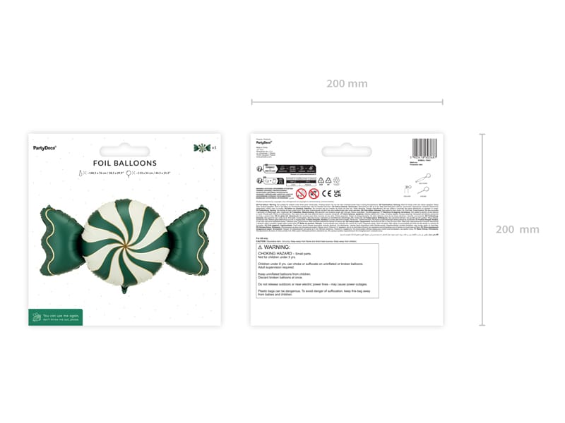Green & Beige Candy Foil Balloon (45 inch) Christmas Balloons Foil Balloon Green & Beige Candy Foil Balloon (45 inch)
