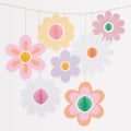 Groovy Flower Hanging Decorations x 7 | Meri Meri | Little Big Party Party Decorations Groovy Flower Hanging Decorations x 7