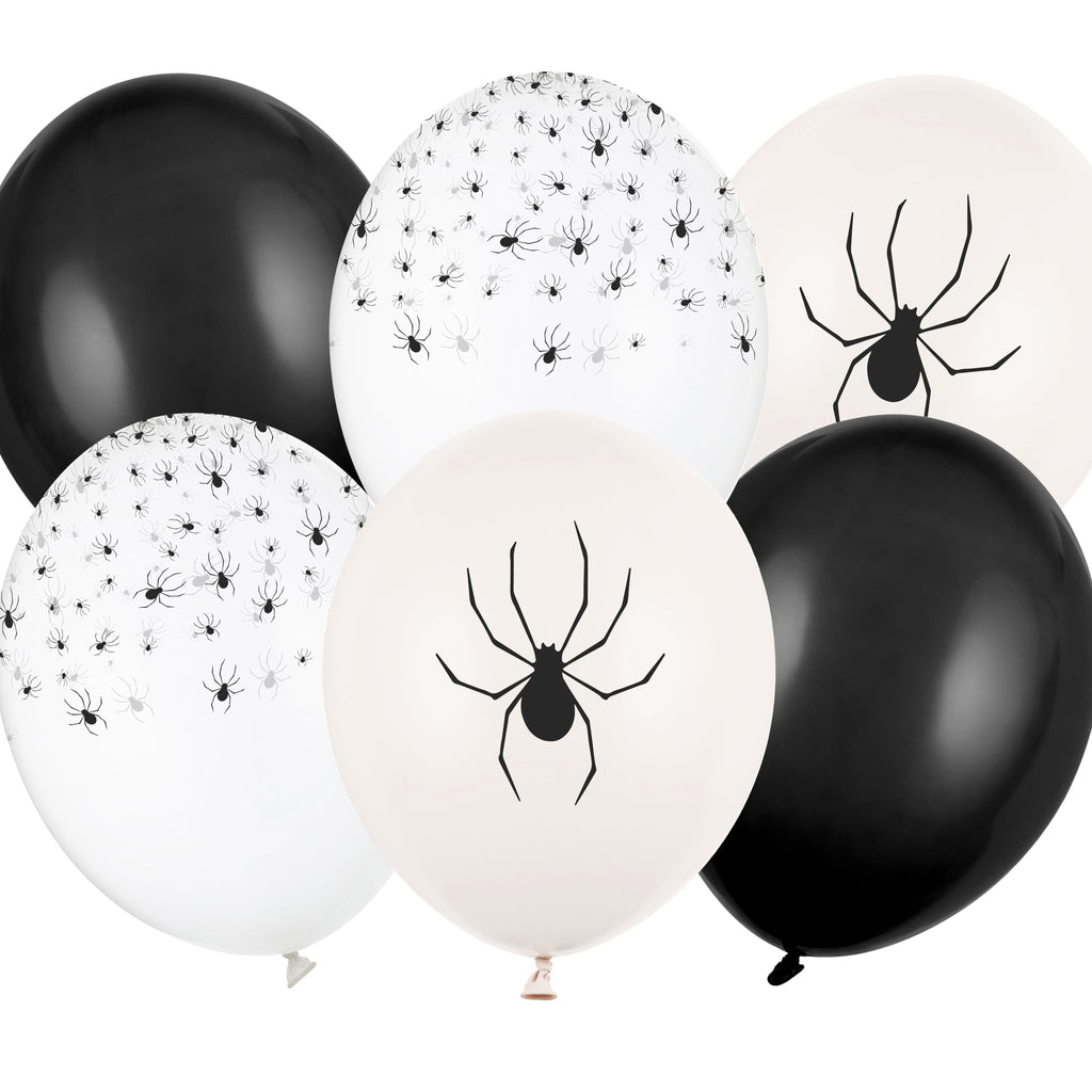 Halloween Balloons - 12 inch Spider Latex Balloons x 6 Balloons 12 inch Spider Latex Balloons x 6