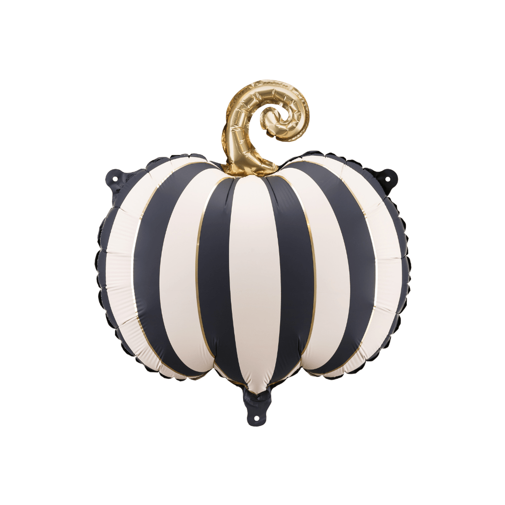 Halloween Balloons - Black & White Striped Pumpkin Foil Balloon (16 inch) Balloons Black & White Striped Pumpkin Foil Balloon (16 inch)