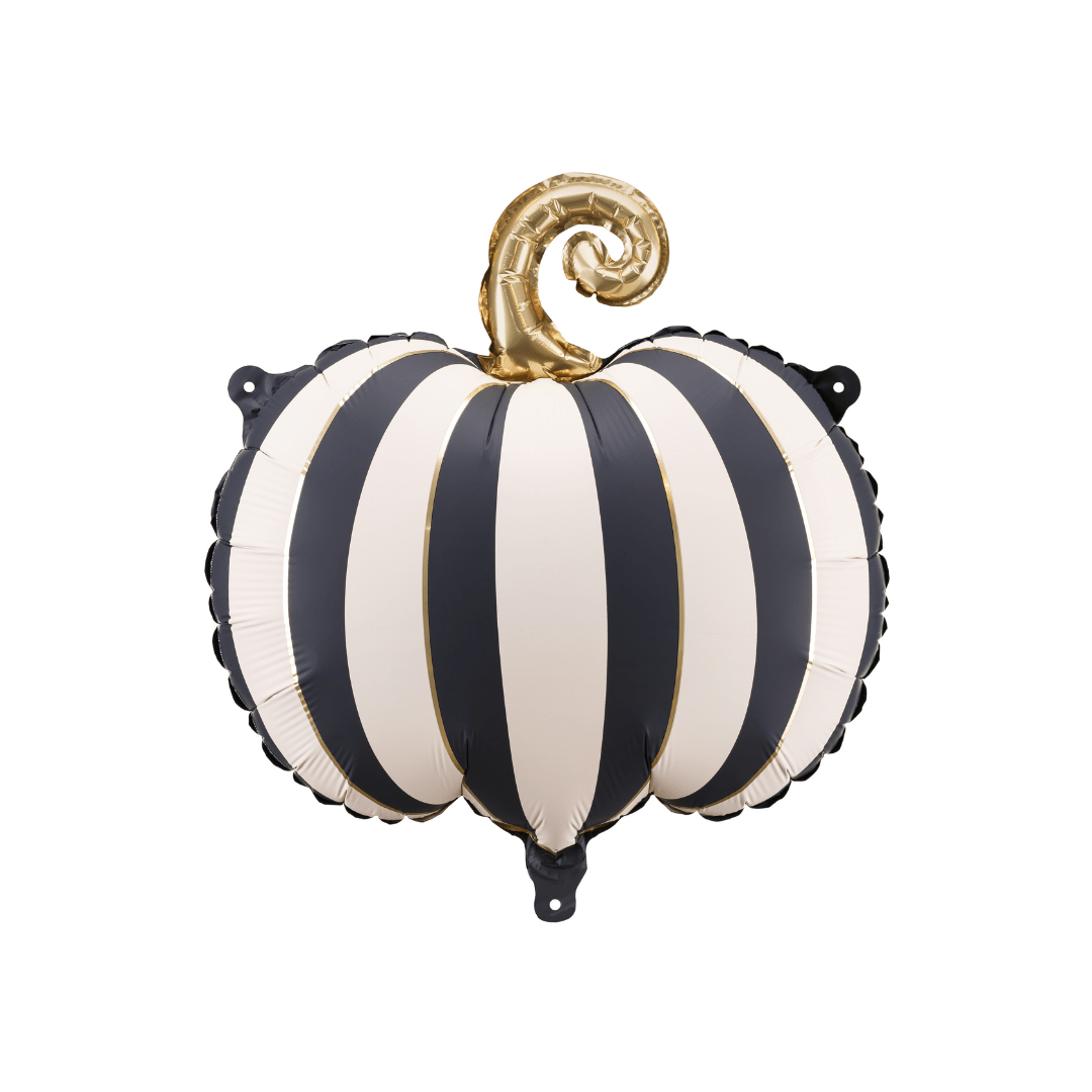 Halloween Balloons - Black & White Striped Pumpkin Foil Balloon (16 inch) Balloons Black & White Striped Pumpkin Foil Balloon (16 inch)