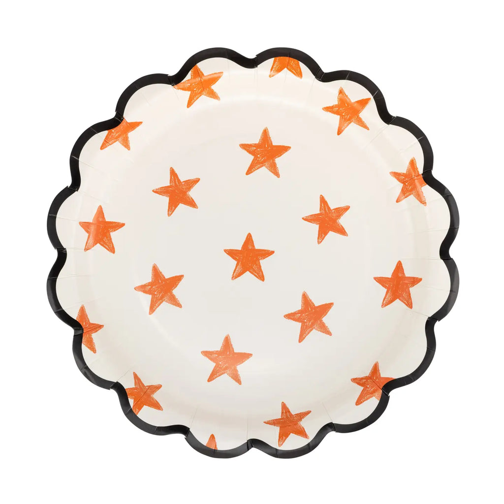 Halloween Scalloped Stars Plates x 8 - My Mind's Eye Halloween UK Disposable Plates Halloween Scalloped Stars Plates x 8