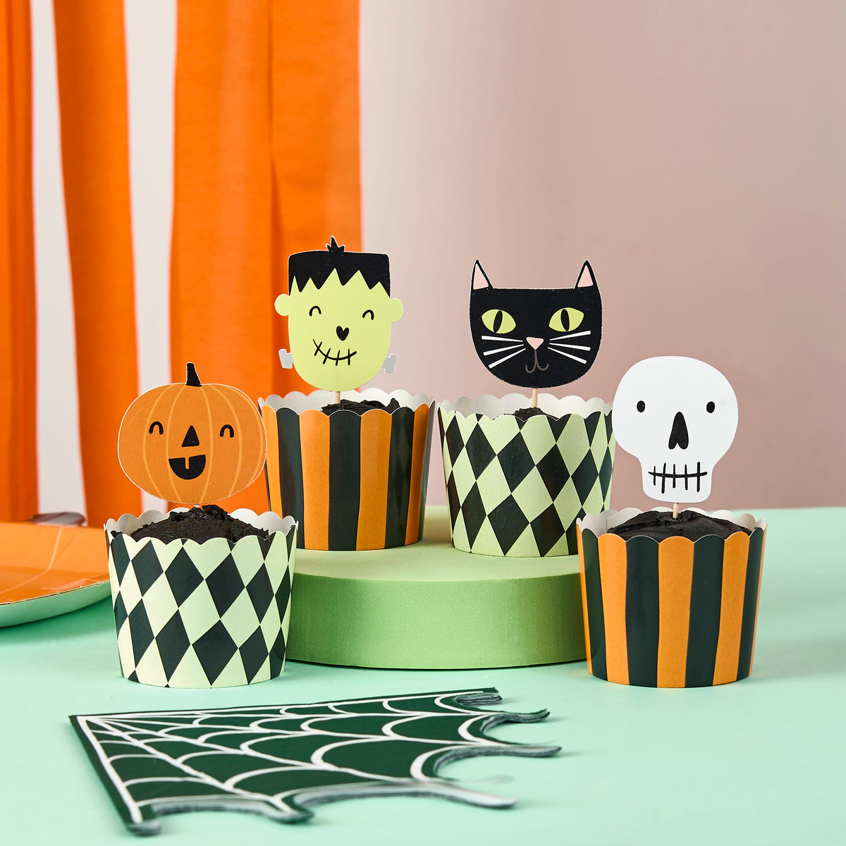 Halloween Spooky Friends Food Cups & Picks Set x 12 Party Tableware Halloween Spooky Friends Food Cups & Picks Set x 12