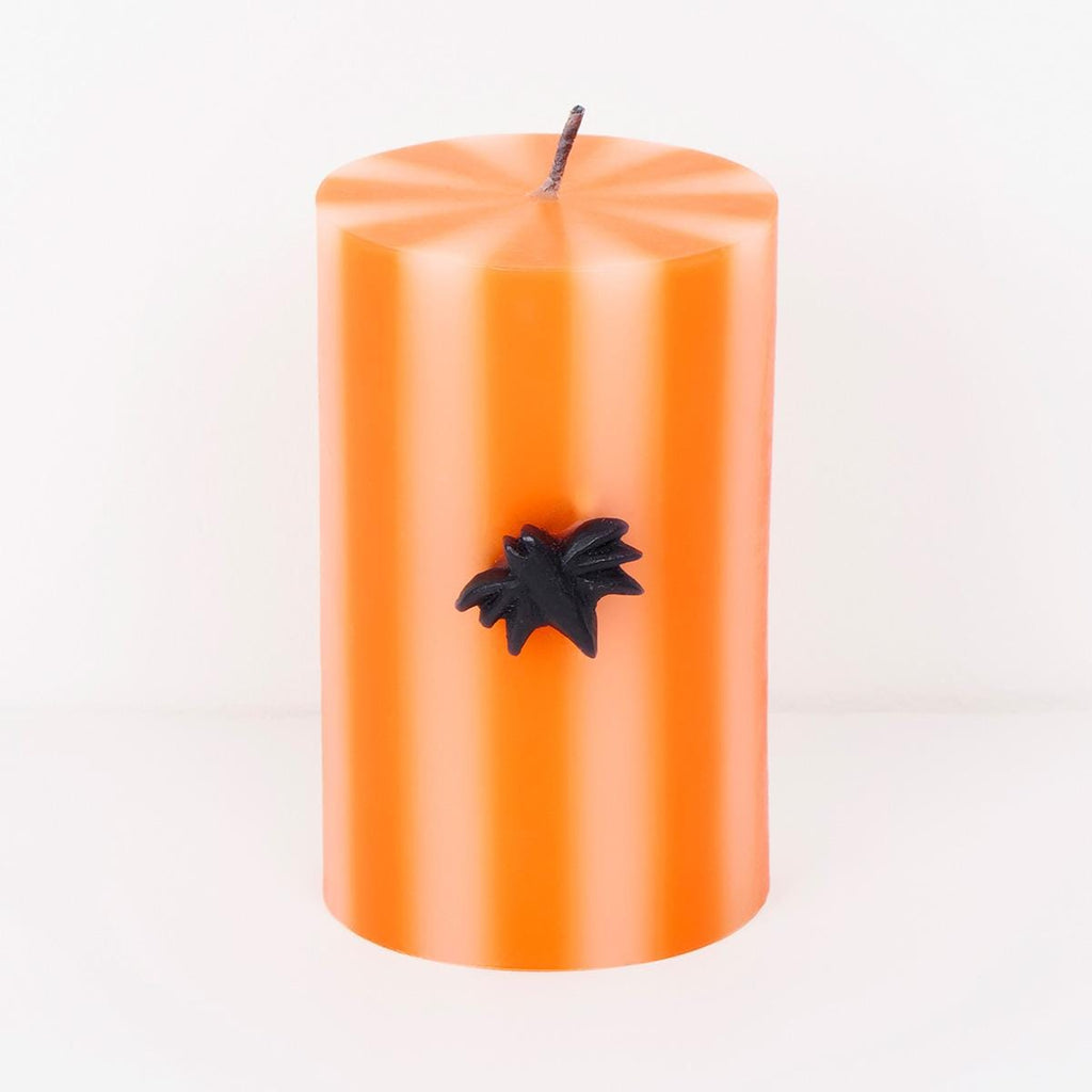 Halloween Striped Pillar Candles x 3 | Meri Meri Candle Halloween Striped Pillar Candles x 3