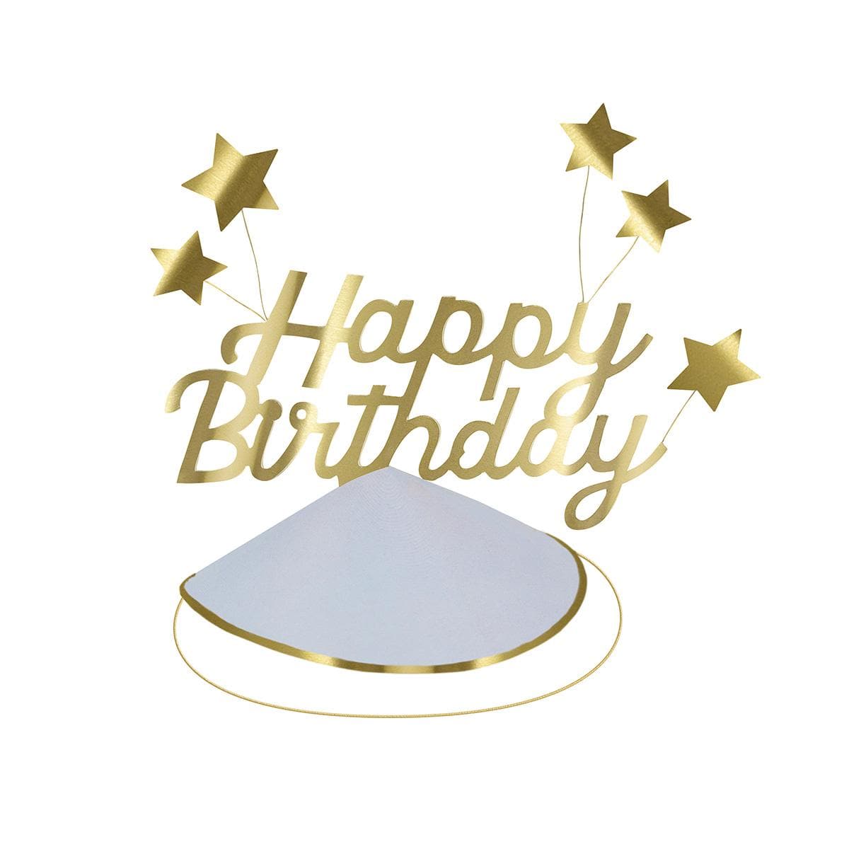 Happy Birthday & Foil Star Party Hats x 6 | Meri Meri Party Hats Happy Birthday & Foil Star Party Hats x 6