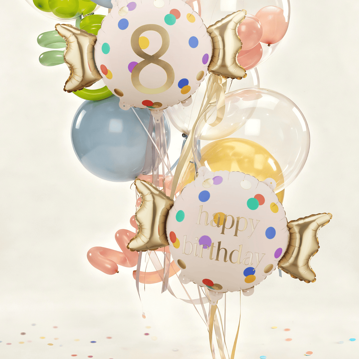 Happy Birthday Polka Dot Candy Shape Foil Balloon Foil Balloon Happy Birthday Polka Dot Candy Shape Foil Balloon