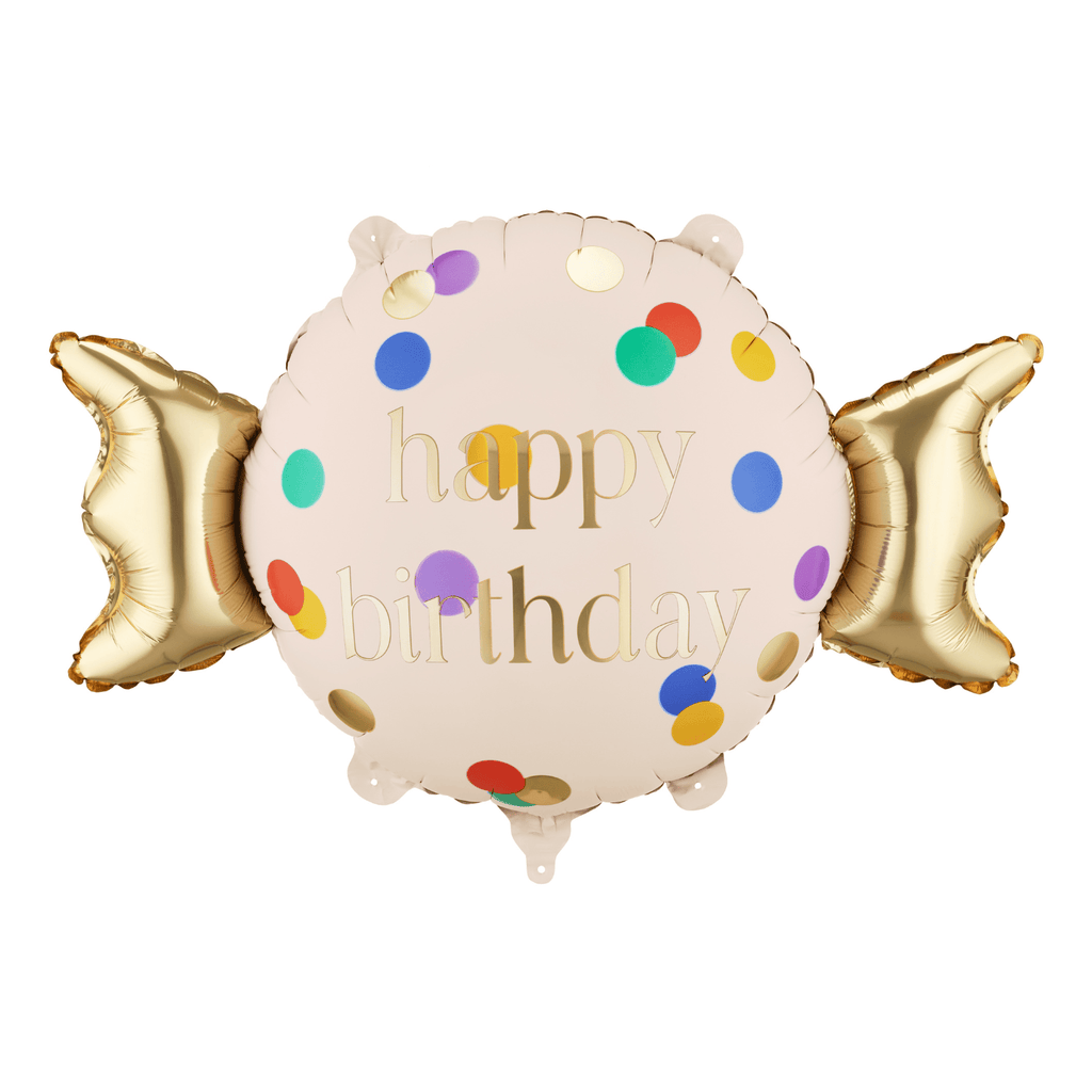 Happy Birthday Polka Dot Candy Shape Foil Balloon Foil Balloon Happy Birthday Polka Dot Candy Shape Foil Balloon