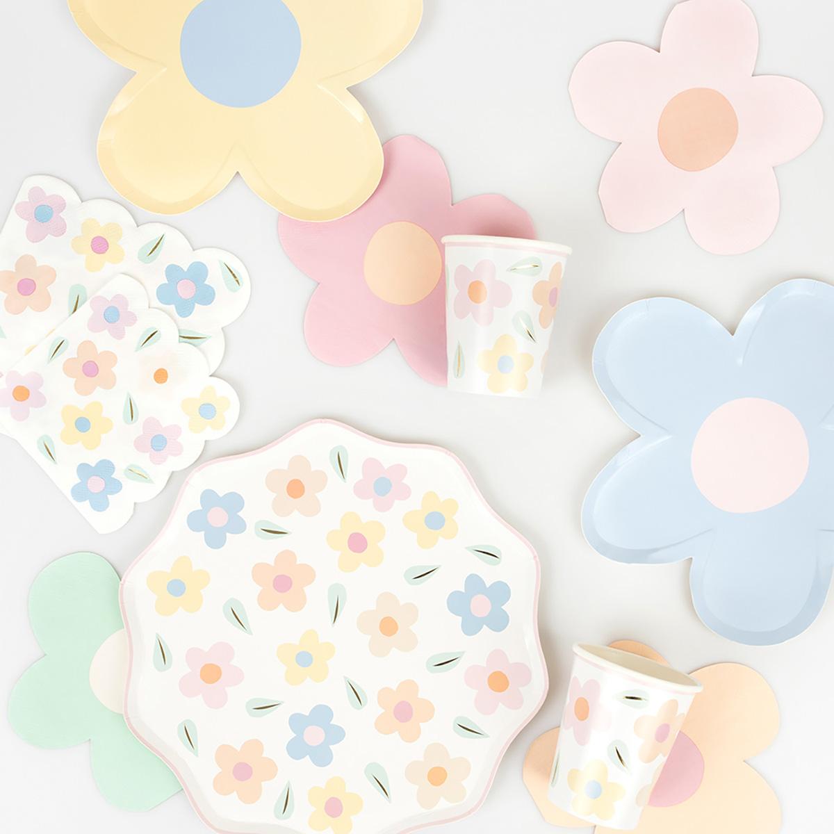 Happy Flowers Dinner Party Plates x 8 | Meri Meri party plates Happy Flowers Dinner Party Plates x 8