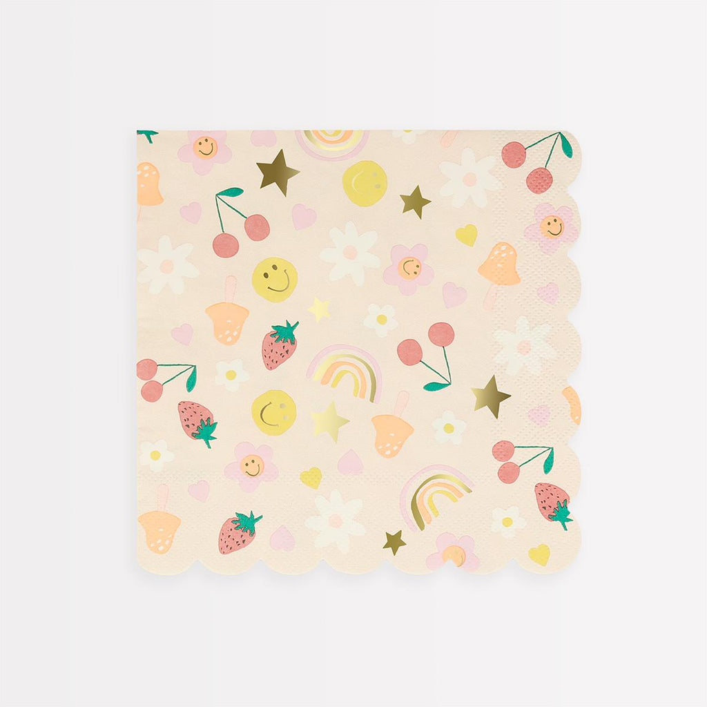 Happy Icons Large Party Napkins x 16 | Meri Meri party napkins Happy Icons Large Party Napkins x 16