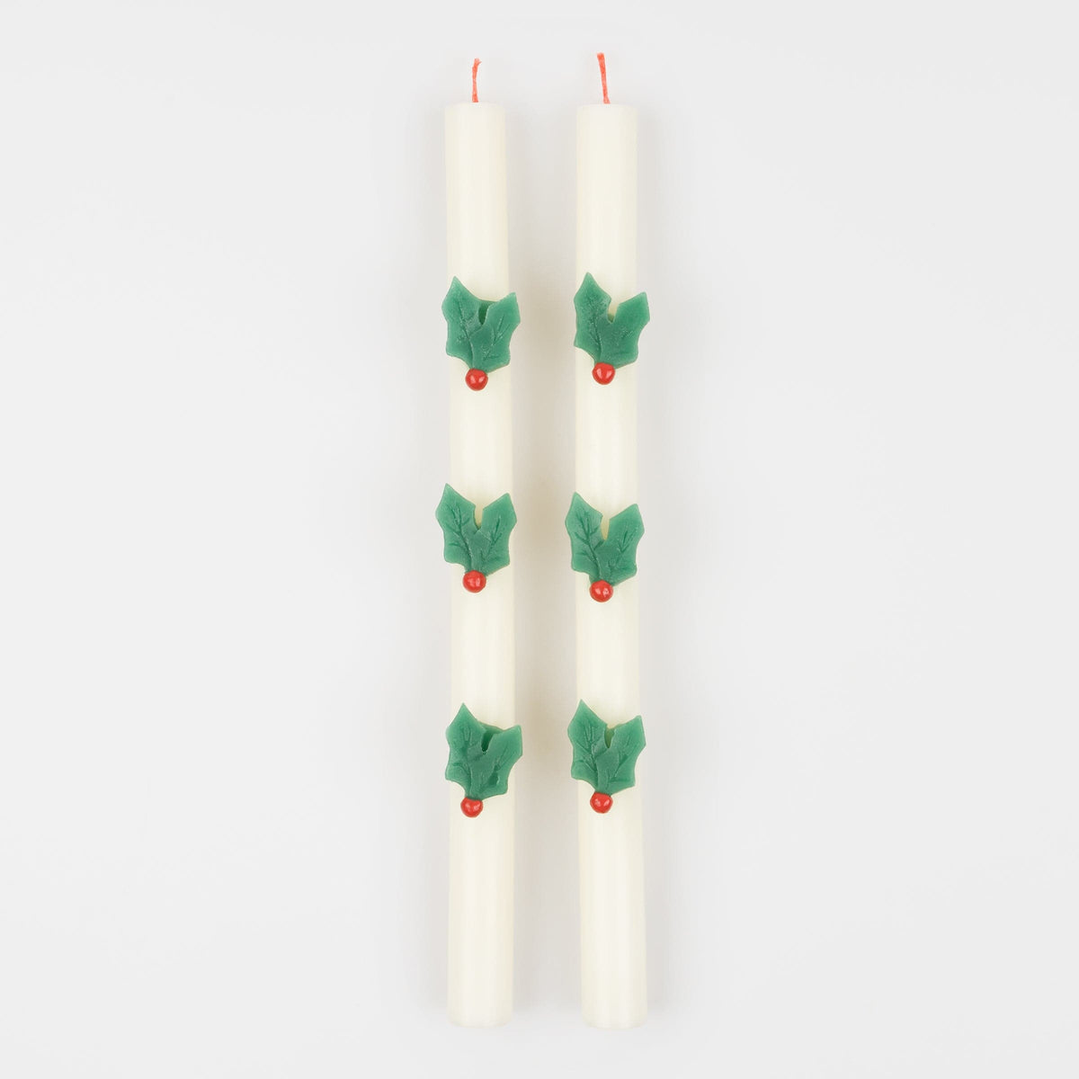 Holly Christmas Table Candles x 2 | Meri Meri Christmas Candles Candle Holly Christmas Table Candles x 2