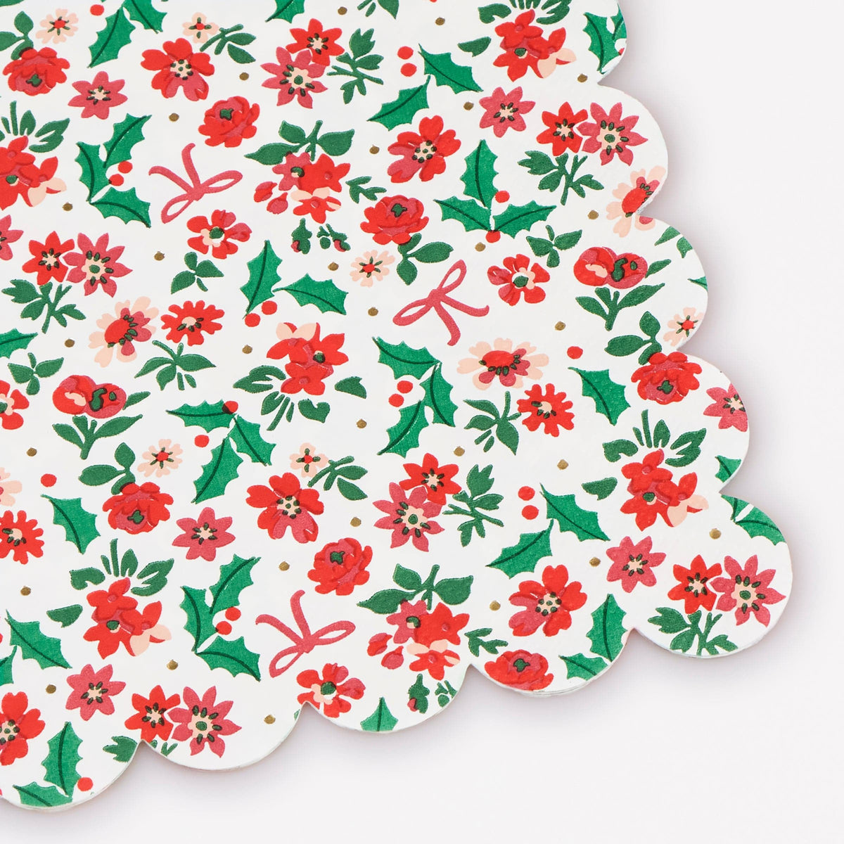 Holly Ditsy Large Christmas Party Napkins x 16 | Meri Meri Christmas Table party napkins Holly Ditsy Large Christmas Party Napkins x 16