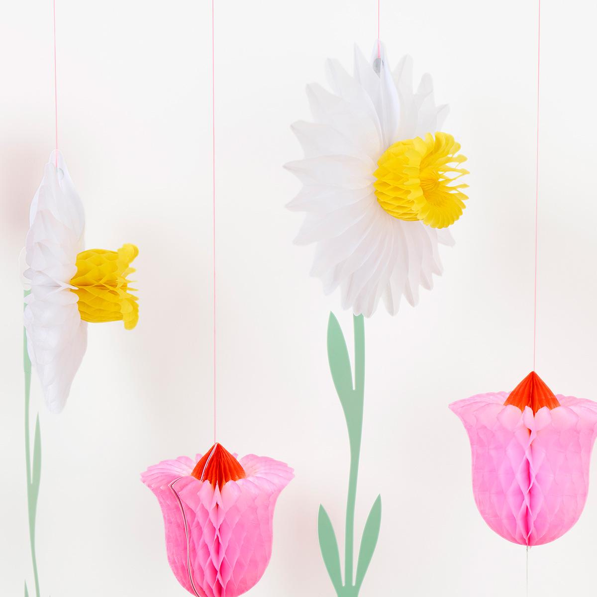 Honeycomb Flower Party Decorations x 6 | Meri Meri | Little Big Party Party Decorations Honeycomb Flower Party Decorations x 6