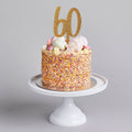 Hootyballoo Party Supplies - Gold Glitter 40th Birthday Cake Topper Cake Decorating Supplies GOLD GLITTER ACRYLIC 60 CAKE TOPPER