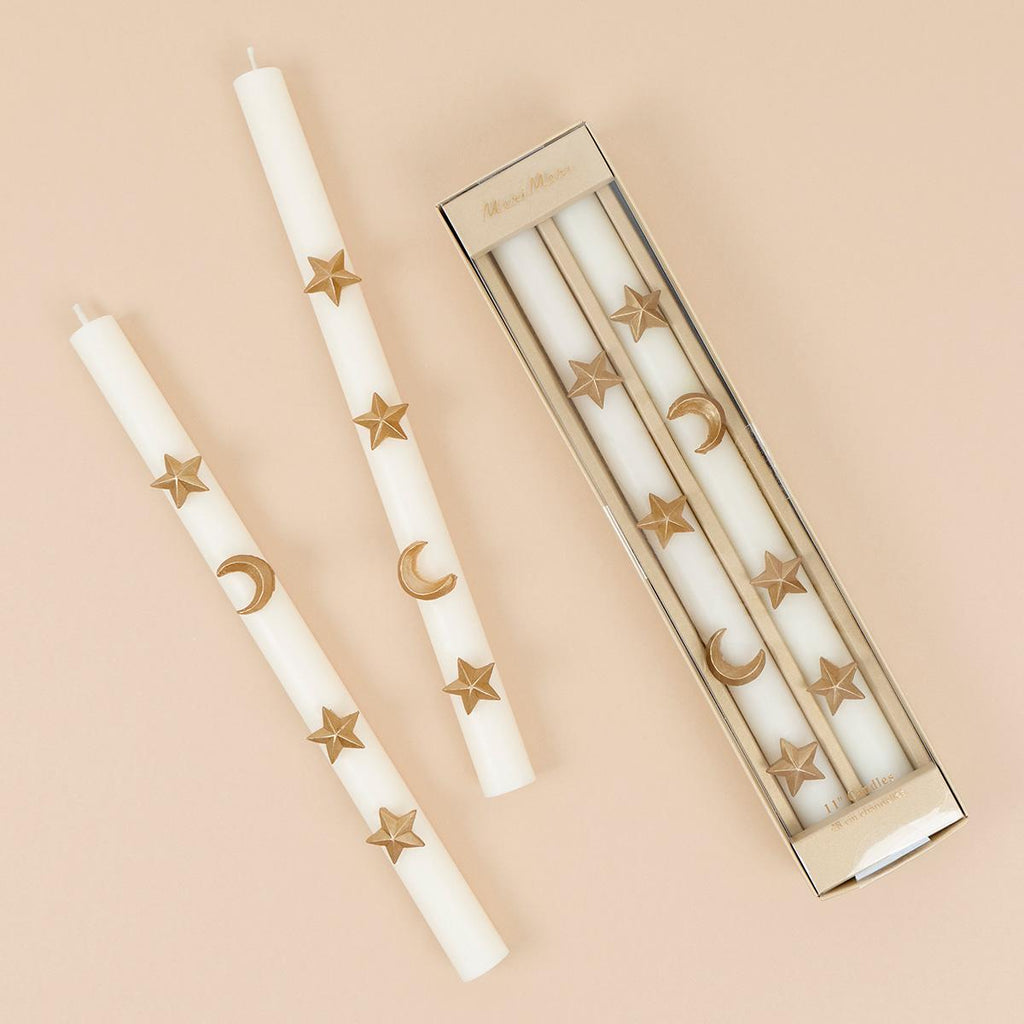 Ivory Celestial Table Candles x 2 | Meri Meri Candle Ivory Celestial Table Candles x 2