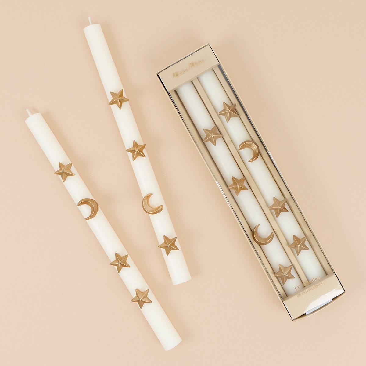 Ivory Celestial Table Candles x 2 | Meri Meri Candle Ivory Celestial Table Candles x 2
