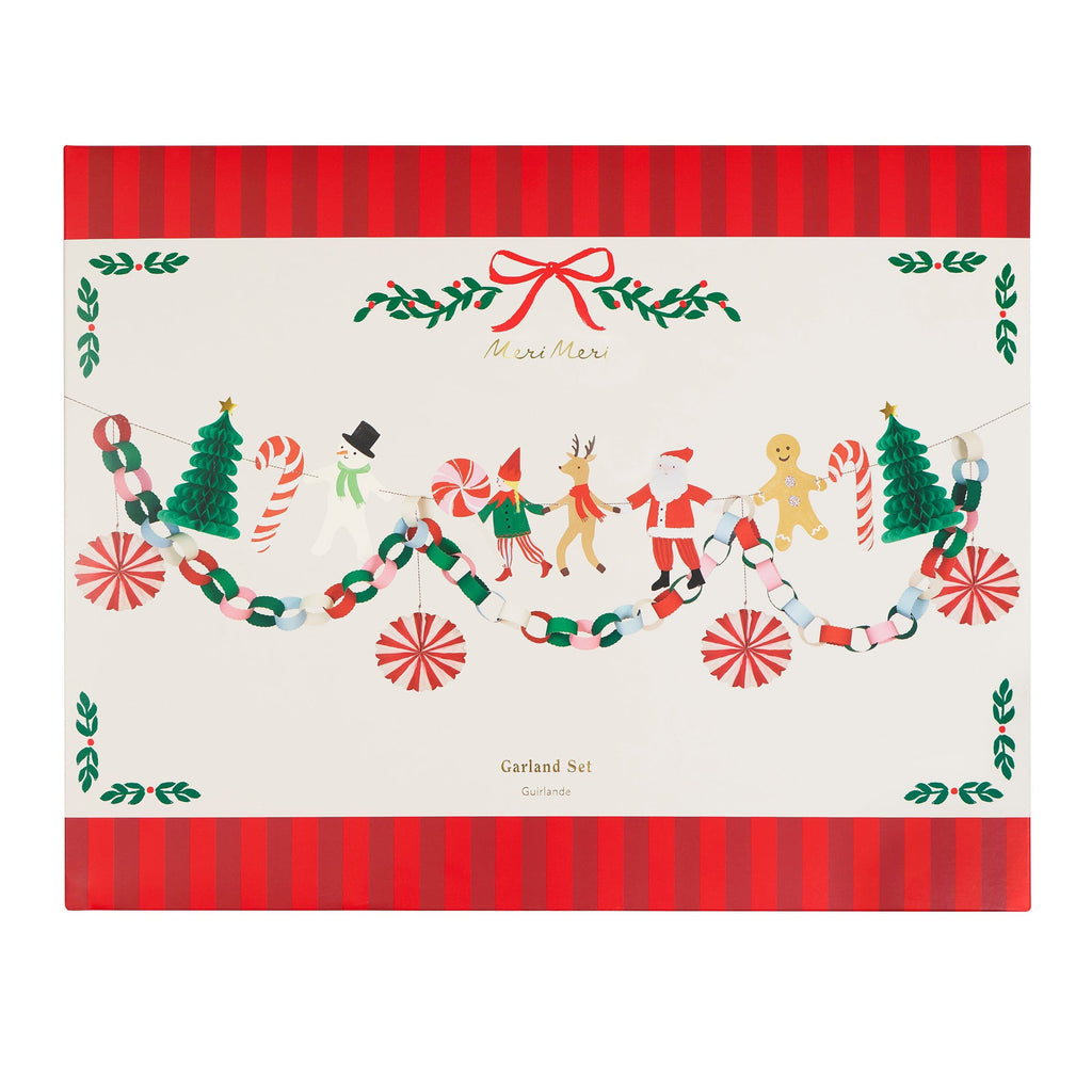 Jolly Christmas Character Garland Set | Meri Meri Christmas Garlands Bunting Jolly Christmas Character Garland Set